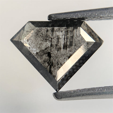 0.95 Ct Shield shape Natural Loose Diamond Black Salt and Pepper,7.60 mm x 10.07 mm x 1.47 mm Fancy Black Shield Shape Loose Diamond SJ91/88