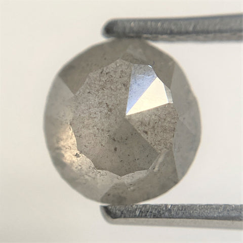 1.90 Ct Round Rose Cut Natural Diamond, 7.84 mm x 3.93 mm Fancy Grey Color Rose Cut Flat Base Natural Diamond SJ91/97