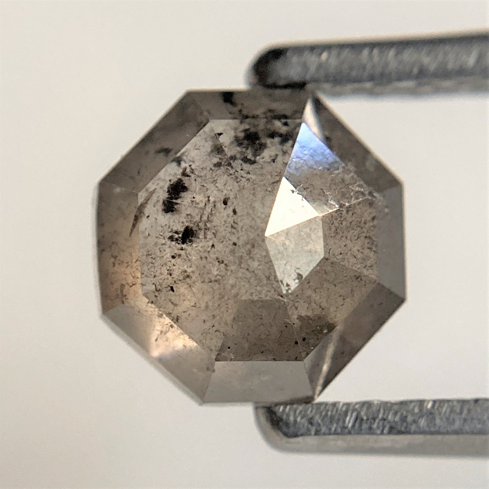 1.05 Ct Octagon Shape Salt and Pepper Natural Loose Diamond, 5.96 mm x 5.85 mm x 3.09 mm Natural Faceted Octagon Diamond for ring SJ91/113