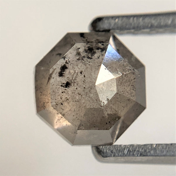 1.05 Ct Octagon Shape Salt and Pepper Natural Loose Diamond, 5.96 mm x 5.85 mm x 3.09 mm Natural Faceted Octagon Diamond for ring SJ91/113
