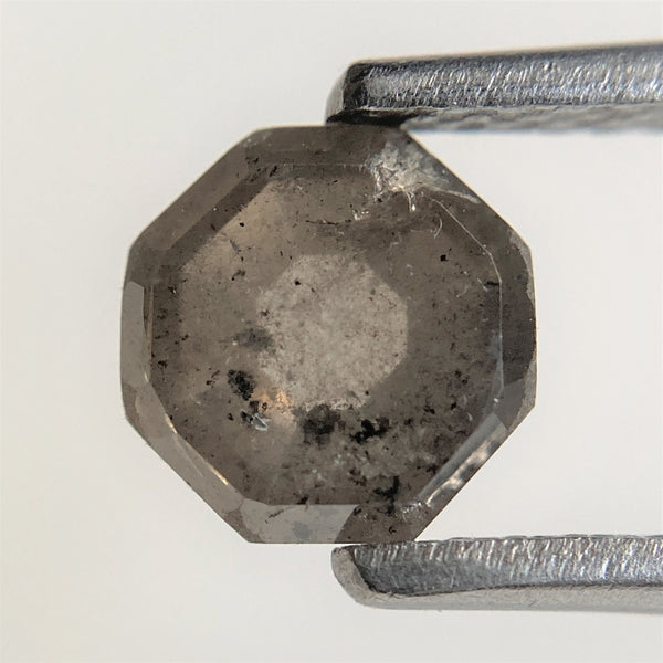 1.05 Ct Octagon Shape Salt and Pepper Natural Loose Diamond, 5.96 mm x 5.85 mm x 3.09 mm Natural Faceted Octagon Diamond for ring SJ91/113
