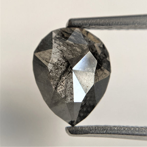 1.51 Ct Pear Cut Loose Natural Diamond Grey Color 9.19 mm x 7.33 mm x 2.60 mm, Grey Rose Cut Pear Natural Loose Diamond SJ91-06