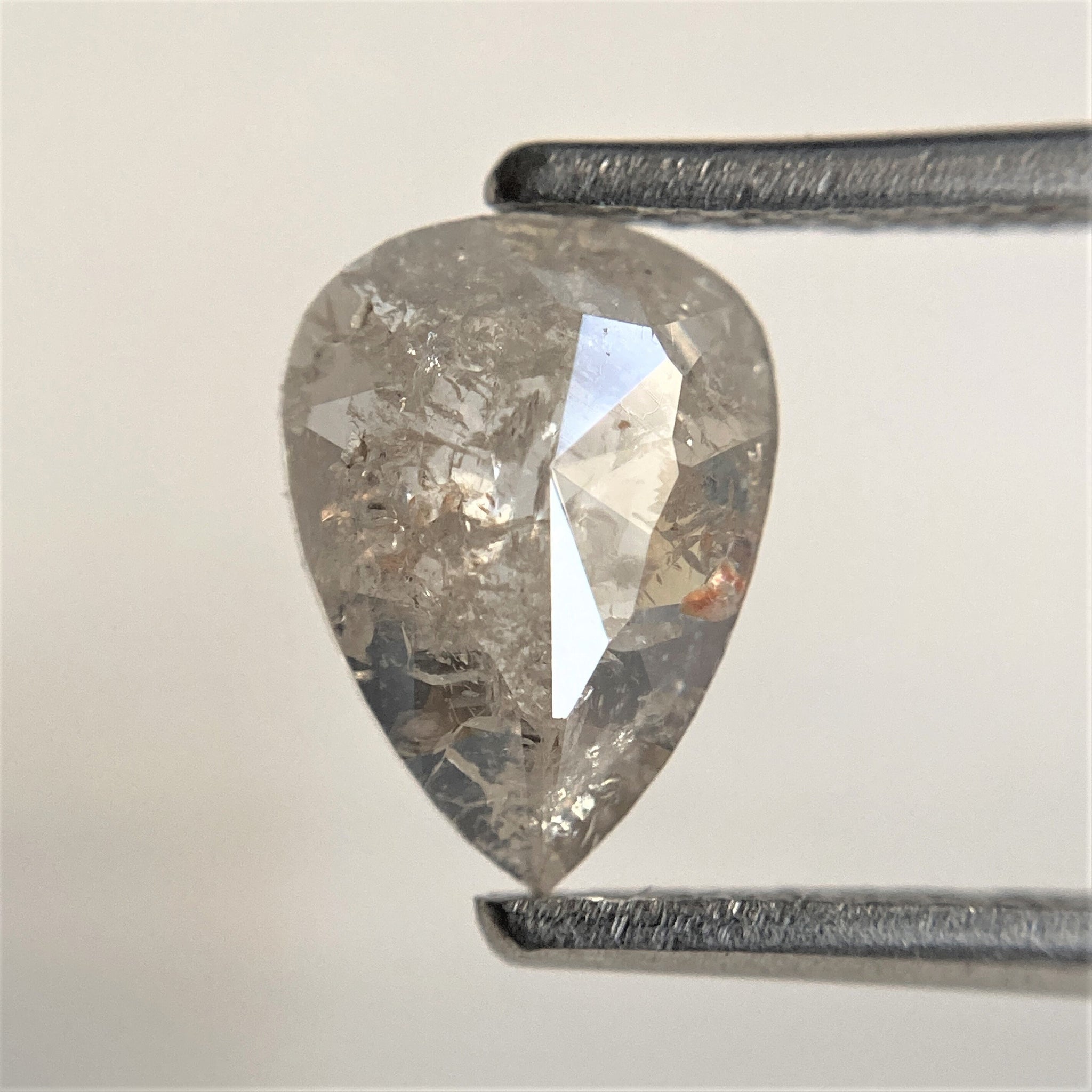 0.93 Ct Fancy Grey 8.67 mm x 6.37 mm x 2.19 mm Pear Cut Loose Natural Diamond, Grey Rose Cut Pear Natural Loose Diamond SJ91/12