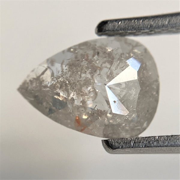 0.93 Ct Fancy Grey 8.67 mm x 6.37 mm x 2.19 mm Pear Cut Loose Natural Diamond, Grey Rose Cut Pear Natural Loose Diamond SJ91/12