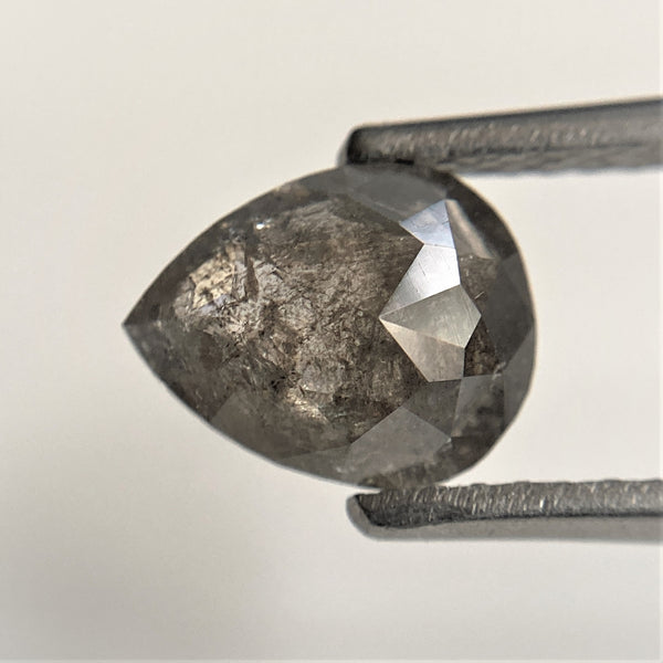 1.10 Ct Pear Cut Loose Natural Diamond Grey Color 7.93 mm x 6.28 mm x 2.72 mm, Grey Rose Cut Pear Natural Loose Diamond SJ91/20