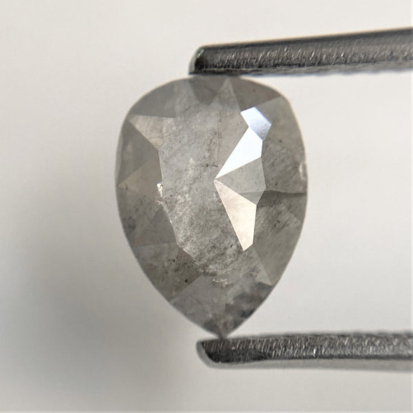 0.88 Ct Pear Cut Loose Natural Diamond Grey Color 8.21 mm x 6.02 mm x 2.15 mm, Grey Rose Cut Pear Natural Loose Diamond SJ91/22