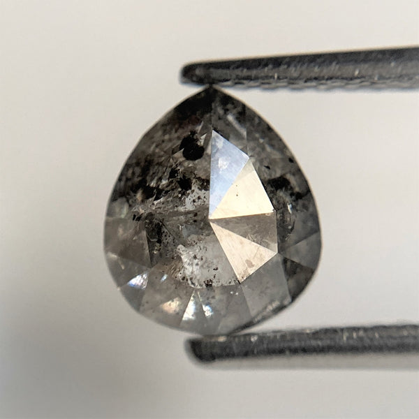 1.47 Ct Fancy Grey Color 7.13 mm x 6.15 mm x 3.97 mm Pear Cut Loose Natural Diamond, Grey Rose Cut Pear Natural Loose Diamond SJ91/27