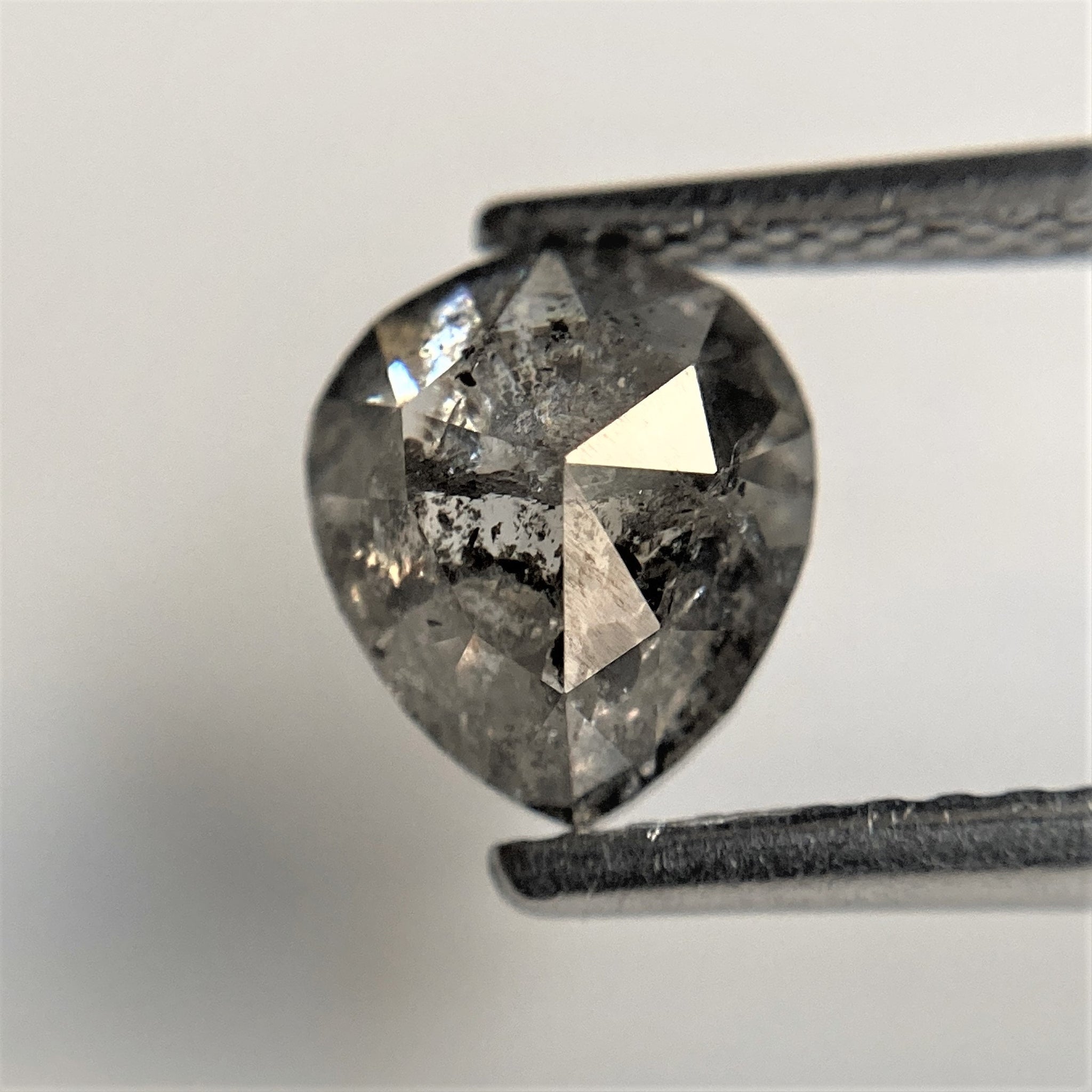 1.47 Ct Fancy Grey Color 7.13 mm x 6.15 mm x 3.97 mm Pear Cut Loose Natural Diamond, Grey Rose Cut Pear Natural Loose Diamond SJ91/27