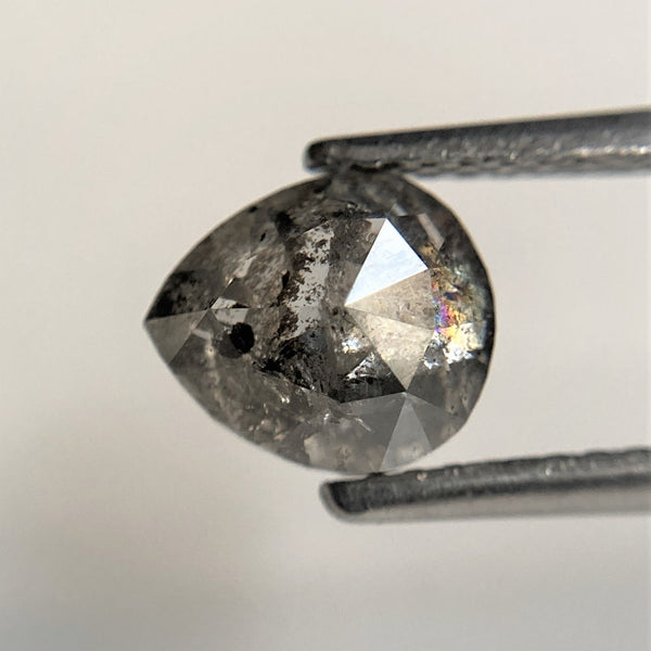 1.47 Ct Pear Cut Fancy Grey Rose Cut Natural Loose Diamond