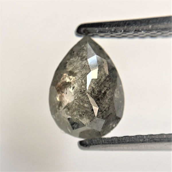 0.78 Ct Fancy Grey Color 7.26 mm x 5.30 mm x 2.59 mm Pear Cut Loose Natural Diamond, Grey Rose Cut Pear Natural Loose Diamond SJ91/28