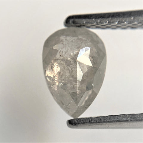 0.84 Ct Fancy Grey Color 7.26 mm x 5.03 mm x 2.80 mm Pear Cut Loose Natural Diamond, Grey Rose Cut Pear Natural Loose Diamond SJ91/29