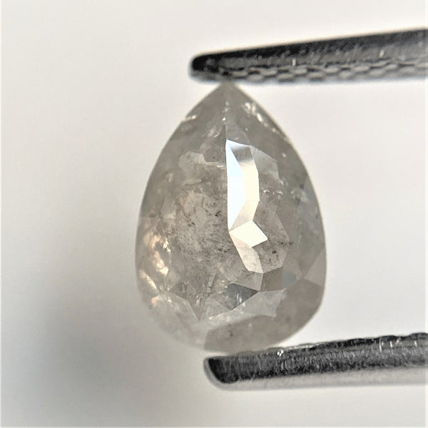 0.84 Ct Fancy Grey Color 7.26 mm x 5.03 mm x 2.80 mm Pear Cut Loose Natural Diamond, Grey Rose Cut Pear Natural Loose Diamond SJ91/29