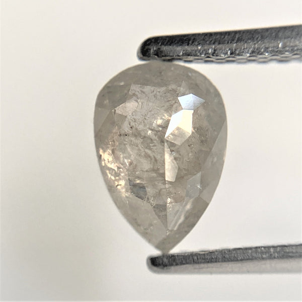 0.84 Ct Fancy Grey Color 7.26 mm x 5.03 mm x 2.80 mm Pear Cut Loose Natural Diamond, Grey Rose Cut Pear Natural Loose Diamond SJ91/29