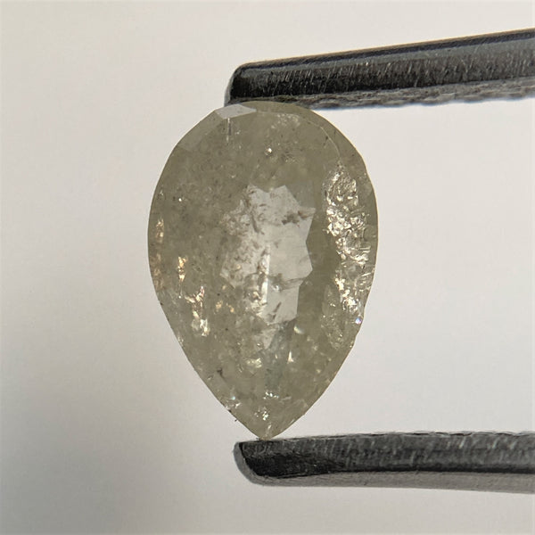 0.60 Ct Natural Loose Diamond Fancy Grey Black Rose Cut Diamond, 6.71 mm x 4.61 mm x 2.20 mm Grey Rose Cut Pear Diamond SJ91/32