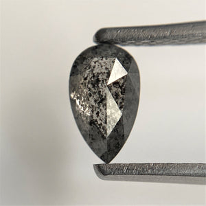0.51 Ct Salt and Pepper Natural Pear Shape loose Diamond, 6.80 mm x 4.09 mm x 2.25 mm Rose Cut Diamond best for engagement SJ91/37