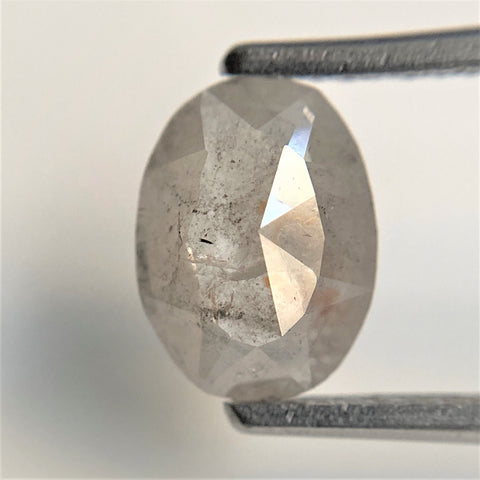 1.07 Ct Oval Cut Fancy Gray Color Natural Loose Diamond, 8.47 mm x 6.38 mm x 2.39 mm Grey Oval Shape Rose Cut Natural Loose Diamond SJ91/43