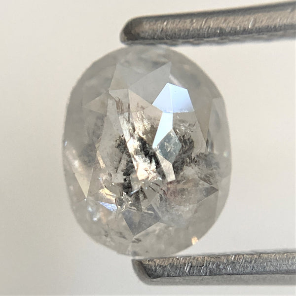 0.92 Ct Natural Loose Diamond Fancy Gray Color Oval Shape, 6.98 mm x 5.52 mm x 2.61 mm Rose Cut Natural Loose Diamond For Ring SJ91/53