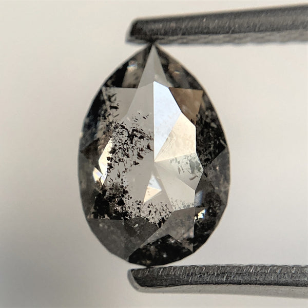 1.02 Ct Pear Shape natural loose diamond salt and pepper, 8.31 mm x 5.63 mm x 2.65 mm Rose cut pear shape natural diamond SJ93/15