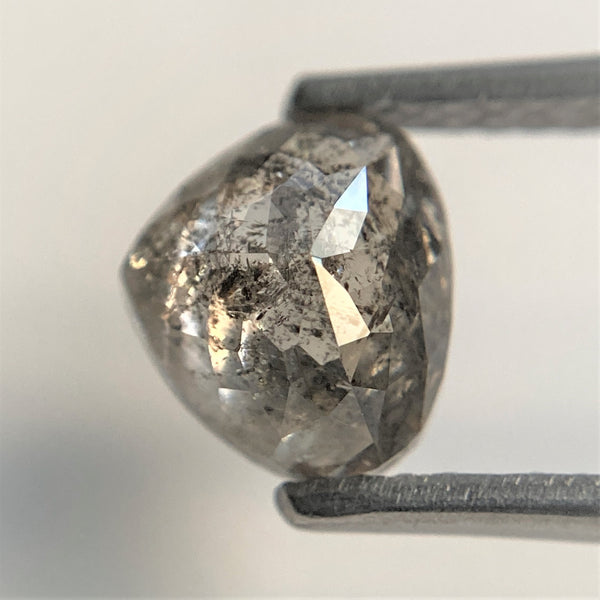 1.51 Ct Heart Shape Grey Rose Cut Diamond: Natural Loose Diamond
