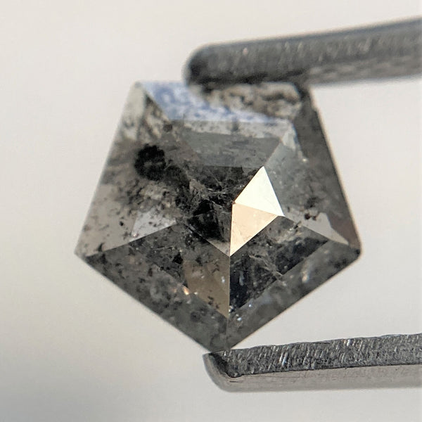 0.80 Ct Shield shape Natural Loose Diamond Black Salt and Pepper,6.42 mm x 6.49 mm x 2.47 mm Fancy Black Shield Shape Loose Diamond SJ91-103