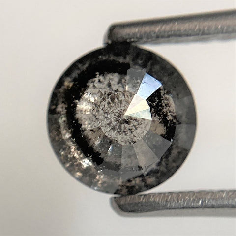 1.11 Ct Round Rose Cut Natural Diamond, 6.13 mm x3.59 mm Fancy Grey Color Rose Cut Flat Base Natural Diamond SJ91/108