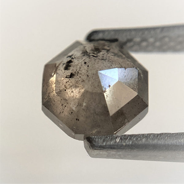 1.05 Ct Octagon Shape Salt and Pepper Natural Loose Diamond, 5.96 mm x 5.85 mm x 3.09 mm Natural Faceted Octagon Diamond for ring SJ91/113