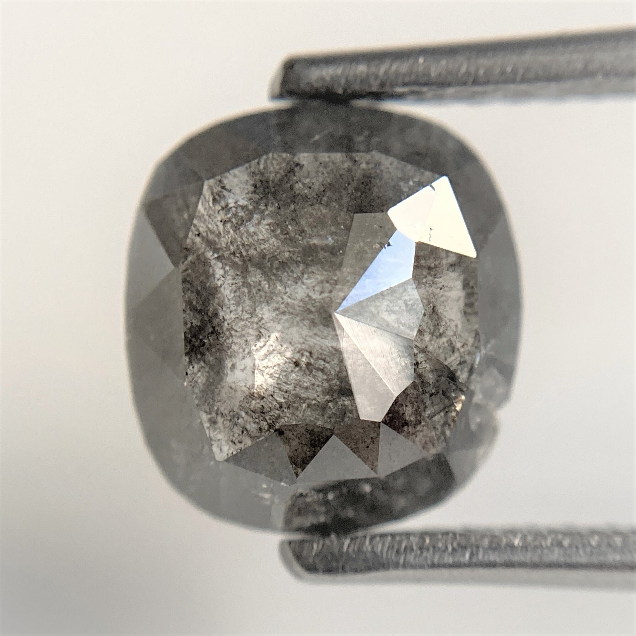 1.92 Ct Oval Shape Dark Grey Transparent Rosecut Natural Diamond, 8.58 mm x 7.93 mm x 3.09 mm Size Rustic Natural Loose Diamond SJ90/19