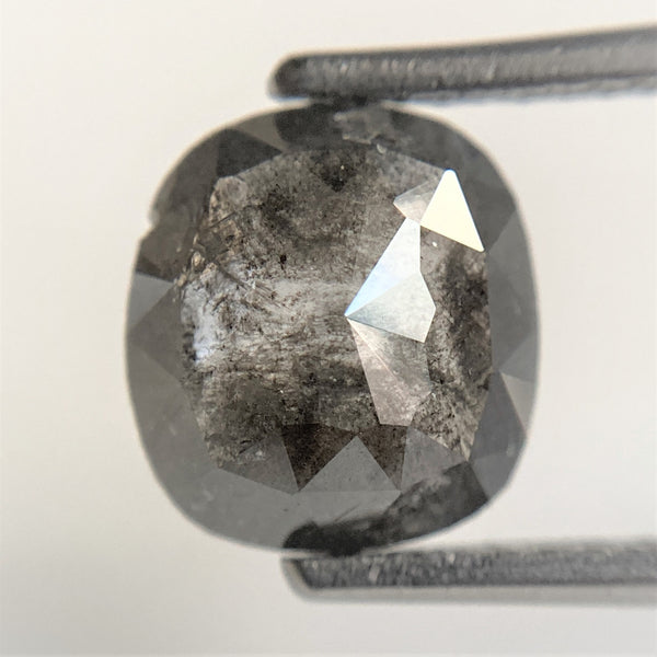 1.92 Ct Oval Shape Dark Grey Transparent Rosecut Natural Diamond, 8.58 mm x 7.93 mm x 3.09 mm Size Rustic Natural Loose Diamond SJ90/19