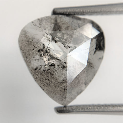 Pear Cut Loose Natural Diamond 3.40 Ct Dark Grey Color 11.55 mm x 11.11 mm x 2.88 mm, Grey Rose Cut Pear Natural Loose Diamond SJ90/25