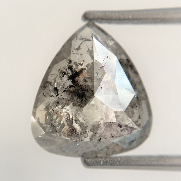 Pear Cut Loose Natural Diamond 3.04 Ct Dark Grey Color 11.78 mm x 10.55 mm x 2.84 mm, Grey Rose Cut Pear Natural Loose Diamond SJ90/27