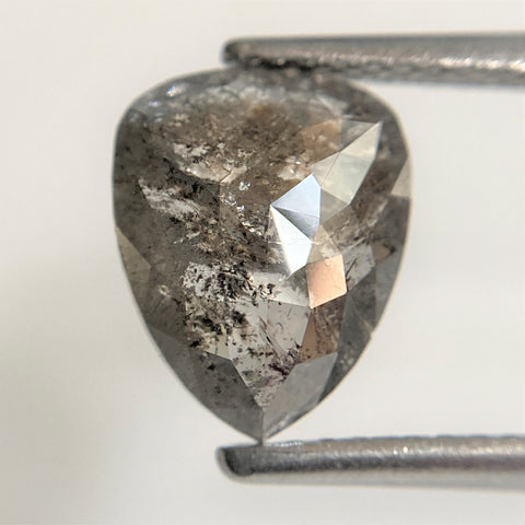 1.97 Ct Fancy Grey Black Pear shape Natural Loose Diamond, 9.33 mm x 7.52 mm x 2.95 mm Pear Cut Superb Quality Diamond SJ90/36