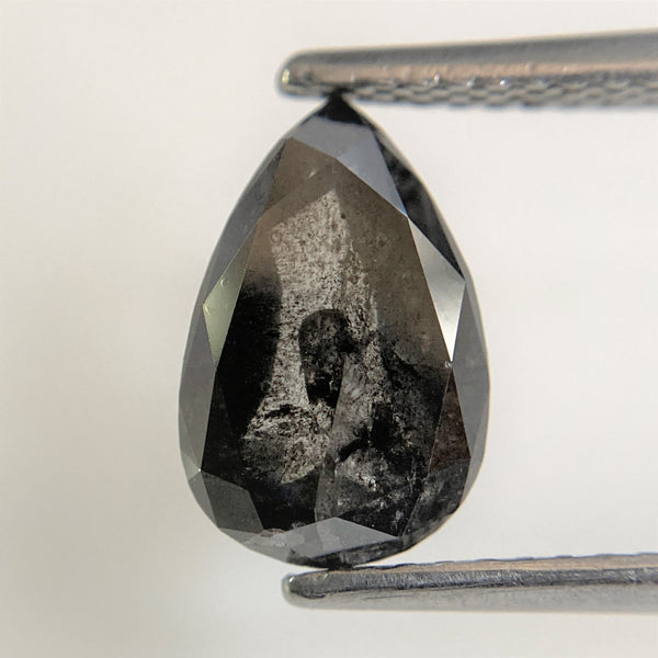 2.21 Ct Fancy Grey Black Pear shape Natural Loose Diamond, 10.02 mm x 6.48 mm x 3.65 mm Pear Cut Superb Quality Diamond SJ90/38