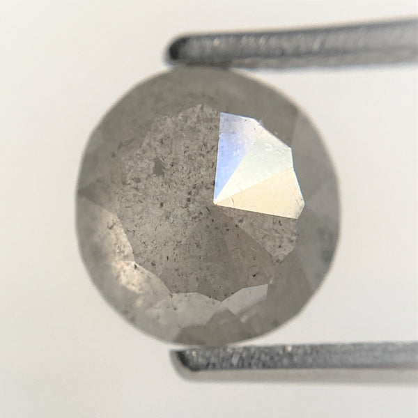 1.85 Ct Oval Shape Gray Natural Loose Diamond, 7.78 mm x 3.74 mm Rose Cut Flat Base Oval Natural Loose Diamond SJ90/62