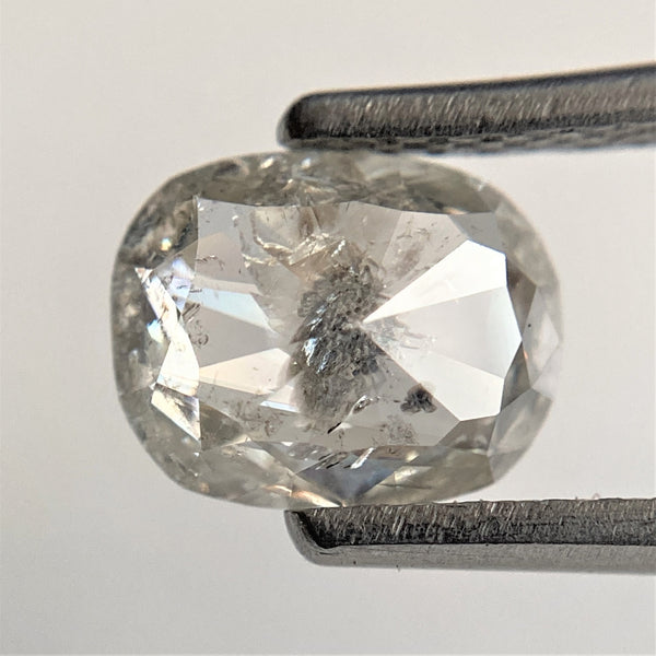 0.96 Ct Natural loose diamond salt and pepper Oval shape rose cut, 7.19 mm x 5.69 mm x 2.52 mm Brilliant Oval natural diamond SJ93/13