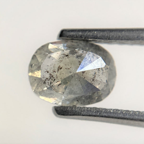 1.35 Ct Oval Salt and Pepper Diamond: Rose Cut Loose Stone