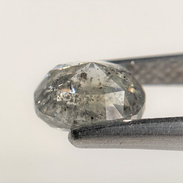1.35 Ct Oval Salt and Pepper Diamond: Rose Cut Loose Stone