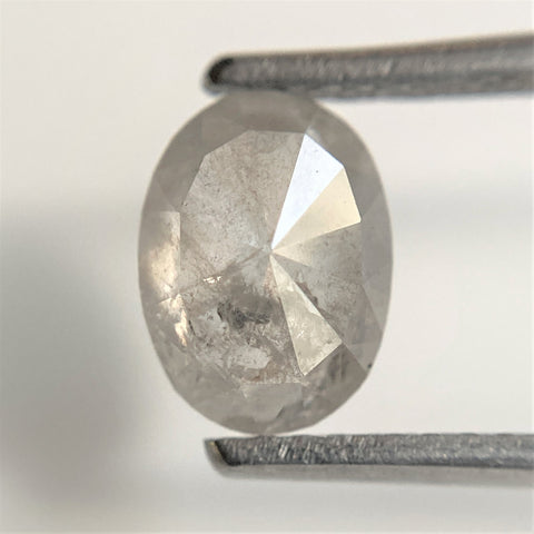 1.55 TCW Oval Shape Natural Loose Diamond 7.81 mm x 5.73 mm x 3.82 mm, Grey Oval Shape Rose Cut Natural Faceted Loose Diamond SJ93/59