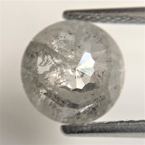 1.83 Ct Round Rose Cut Natural Diamond, 8.46 mm x 3.23 mm Fancy Grey Color Rose Cut Flat Base Natural Diamond SJ92/17