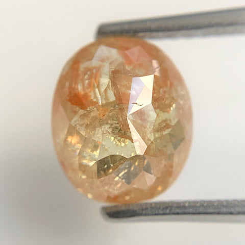 2.36 Ct Natural Oval Shape Fancy Color Translucent Rose cut loose Diamond 8.66 mm x 7.39 mm x 3 .77 mm Rustic Natural Diamond  SJ90/17