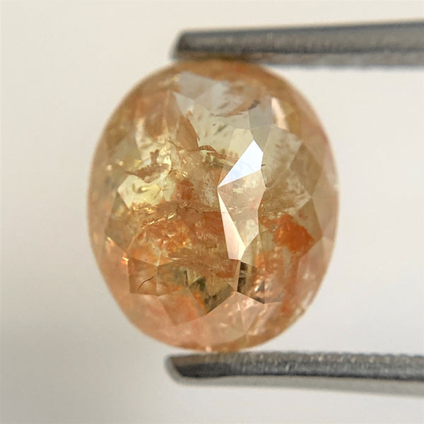 2.36 Ct Natural Oval Shape Fancy Color Translucent Rose cut loose Diamond 8.66 mm x 7.39 mm x 3 .77 mm Rustic Natural Diamond  SJ90/17