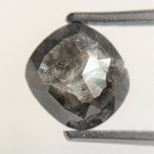 1.92 Ct Oval Shape Dark Grey Transparent Rosecut Natural Diamond, 8.58 mm x 7.93 mm x 3.09 mm Size Rustic Natural Loose Diamond SJ90/19