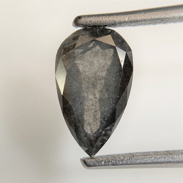 1.87 Ct Pear Shape Natural Gray Color Loose Diamond 10.27 mm x 6.20 mm x 3.43 mm, Grey Rose Cut Pear Natural Loose Diamond SJ90/32