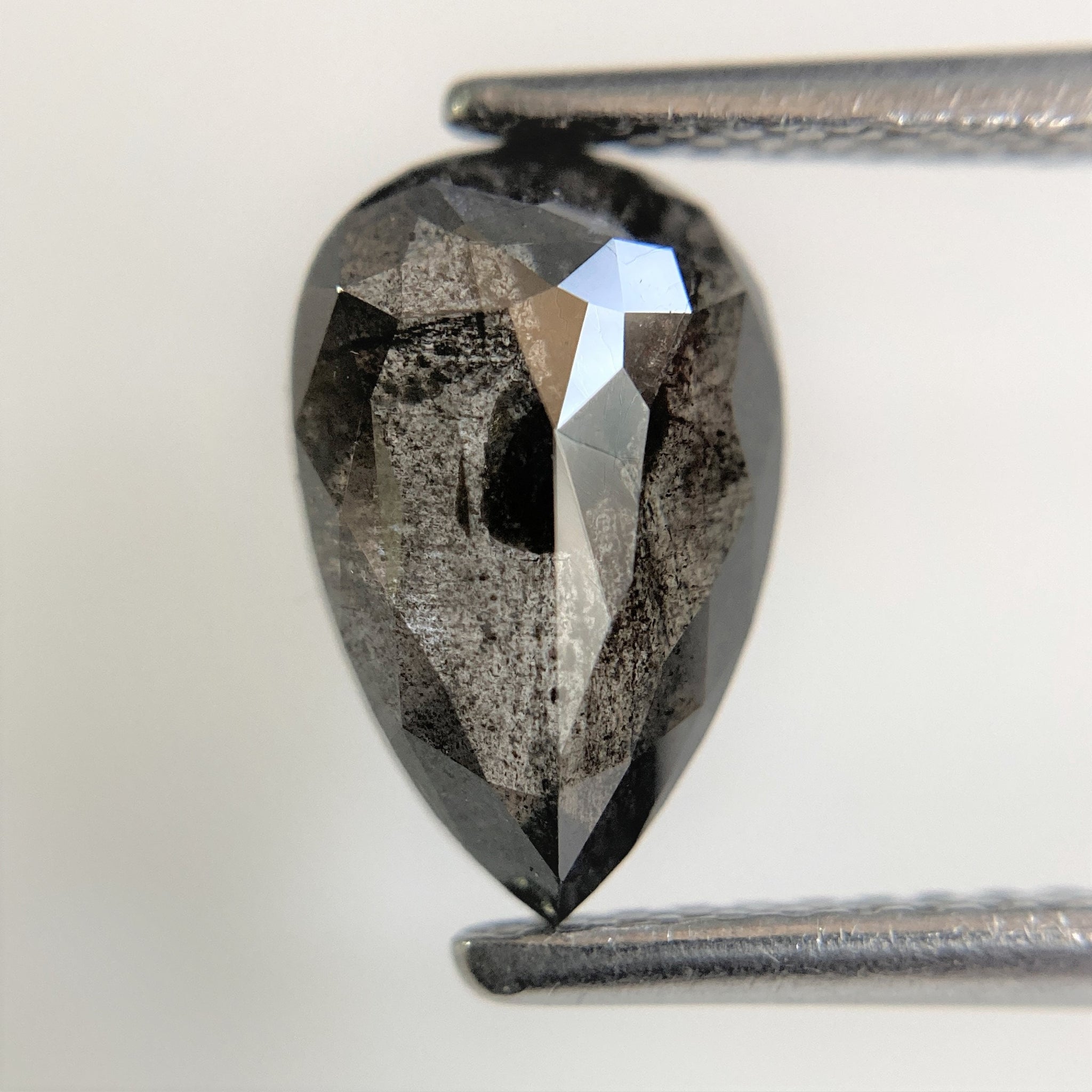 2.21 Ct Fancy Grey Black Pear shape Natural Loose Diamond, 10.02 mm x 6.48 mm x 3.65 mm Pear Cut Superb Quality Diamond SJ90/38