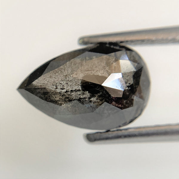 2.21 Ct Fancy Grey Black Pear shape Natural Loose Diamond, 10.02 mm x 6.48 mm x 3.65 mm Pear Cut Superb Quality Diamond SJ90/38