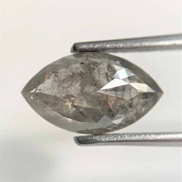 2.78 Ct Marquise Shape natural loose diamond, salt and pepper diamond 12.61 mm x 7.43 mm x 3.46 mm Rose-cut marquise natural diamond SJ90/49