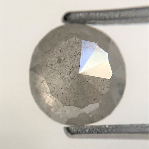 1.85 Ct Oval Shape Gray Natural Loose Diamond, 7.78 mm x 3.74 mm Rose Cut Flat Base Oval Natural Loose Diamond SJ90/62