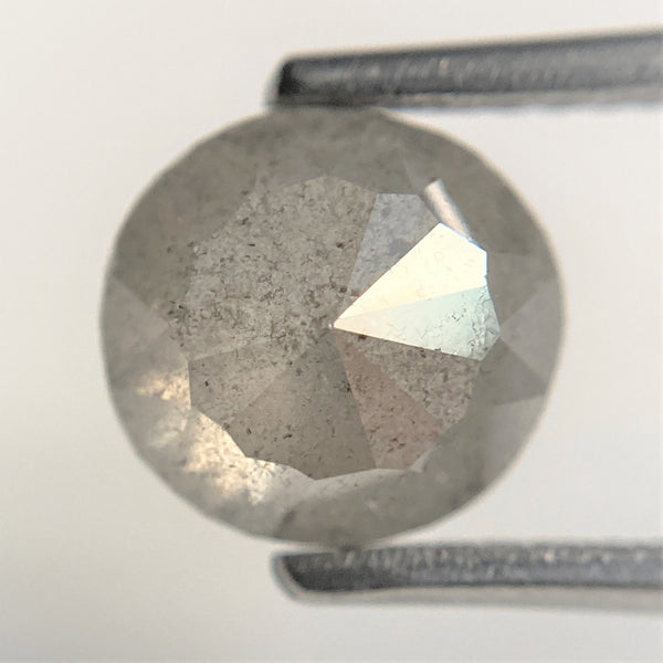 1.85 Ct Oval Shape Gray Natural Loose Diamond, 7.78 mm x 3.74 mm Rose Cut Flat Base Oval Natural Loose Diamond SJ90/62