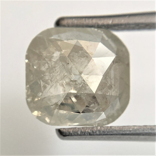 2.13 Ct Cushion Shape Fancy Grey Color Natural Loose Diamond 7.80 mm x 7.31 mm x 3.61 mm, Rose Cut Natural Loose Diamond SJ94/16