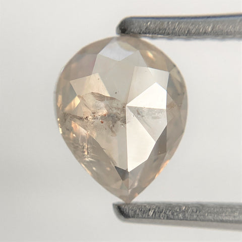 1.39 Ct 7.75 mm x 6.19 mm x 3.20 mm Pear Shape Fancy Grey Salt & Pepper Rose Cut Loose Diamond, Natural Faceted Diamond, SJ93/42