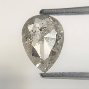 1.51 Ct Pear Shape natural loose diamond, salt and pepper diamond, 9.96 mm x 7.28 mm x 2.53 mm Rose-cut pear shape natural diamond SJ94/91